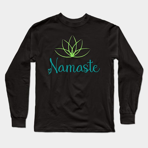 Namaste Yoga Lotus Mom Gift Long Sleeve T-Shirt by Elitawesome